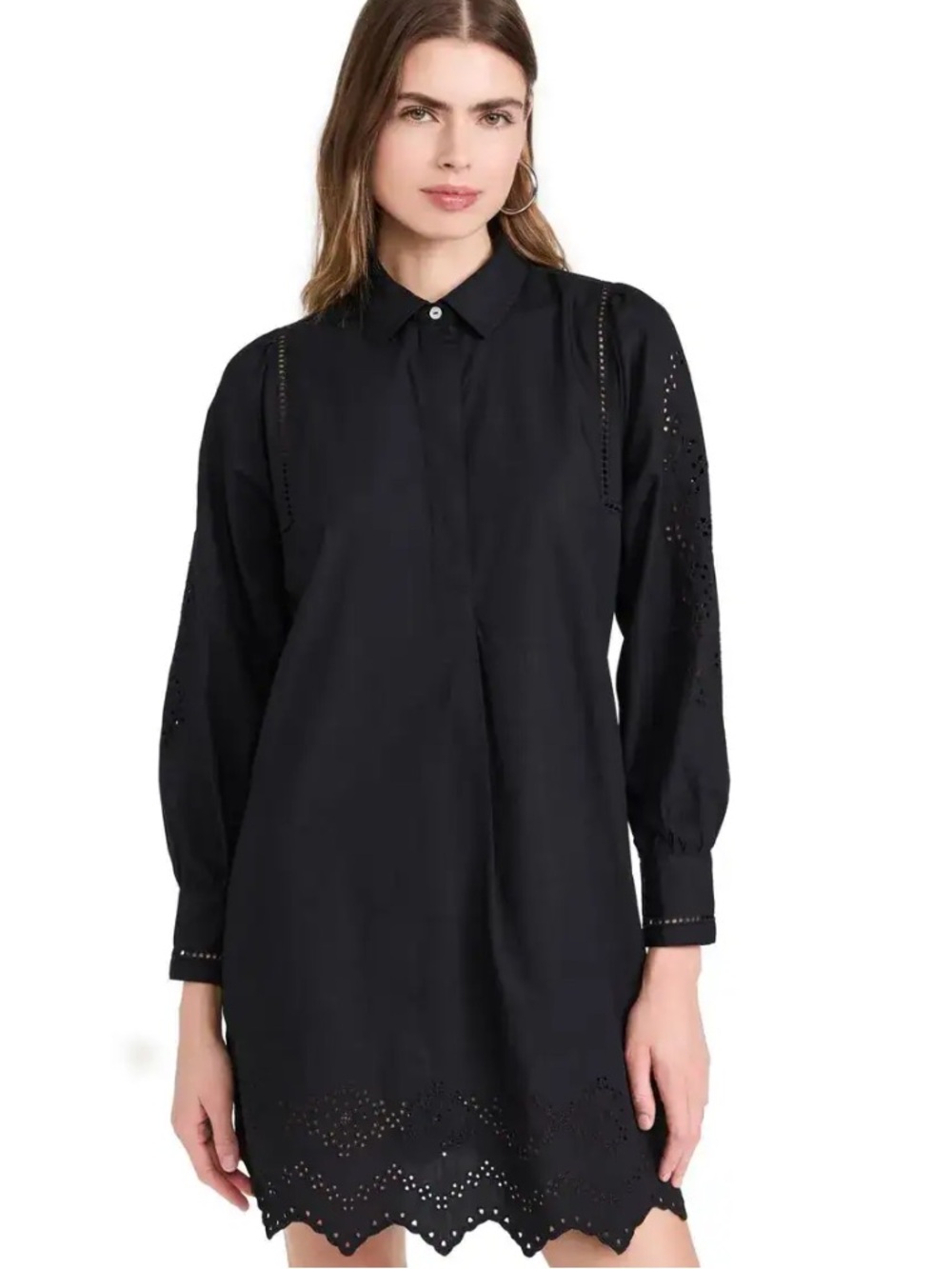 Rails Fernanda Eyelet Long Sleeve Shirtdress